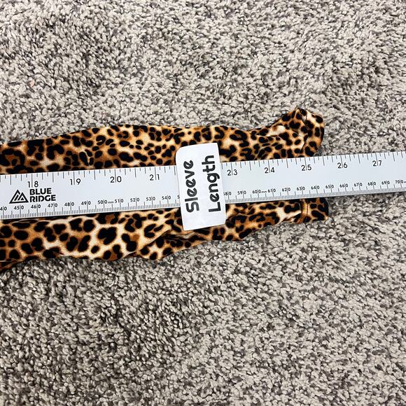 SUSAN GRAVER Women's XL Liquid Knit Turtleneck Animal Print Leopard Work Blouse‎ - Picture 8 of 9